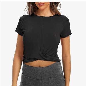 Black Twist Front Women Top